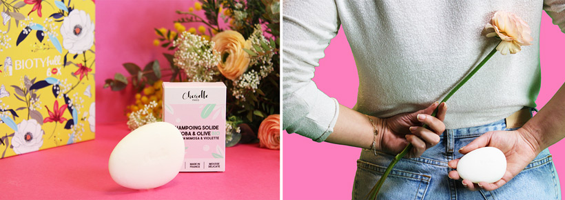 Shampoing Solide Parfum Mimosa & Violette : Le galet design qui embellit votre chevelure