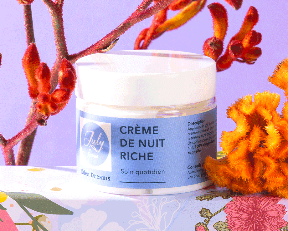 Crème de Nuit Riche et Réconfortante de July in Grasse : une peau nourrie, hydratée et apaisée !