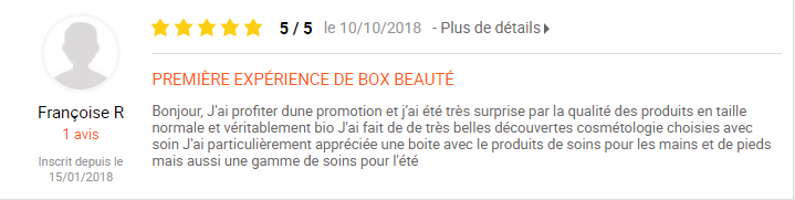 avis biotyfull box de Françoise sur Igraal