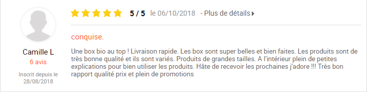 avis biotyfull box de Camille sur Igraal